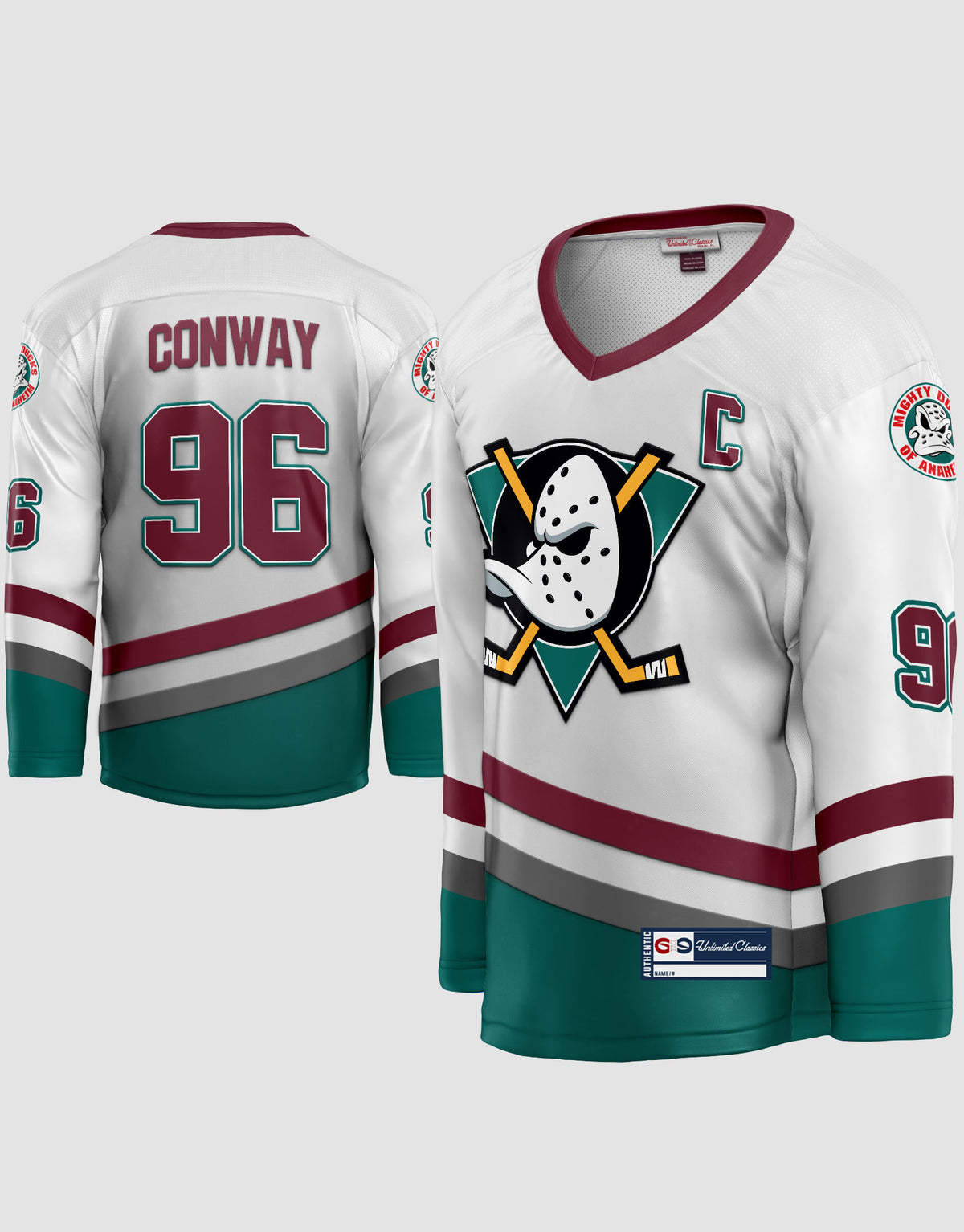 YOUTH Charlie Conway #96 Mighty Ducks White Jersey