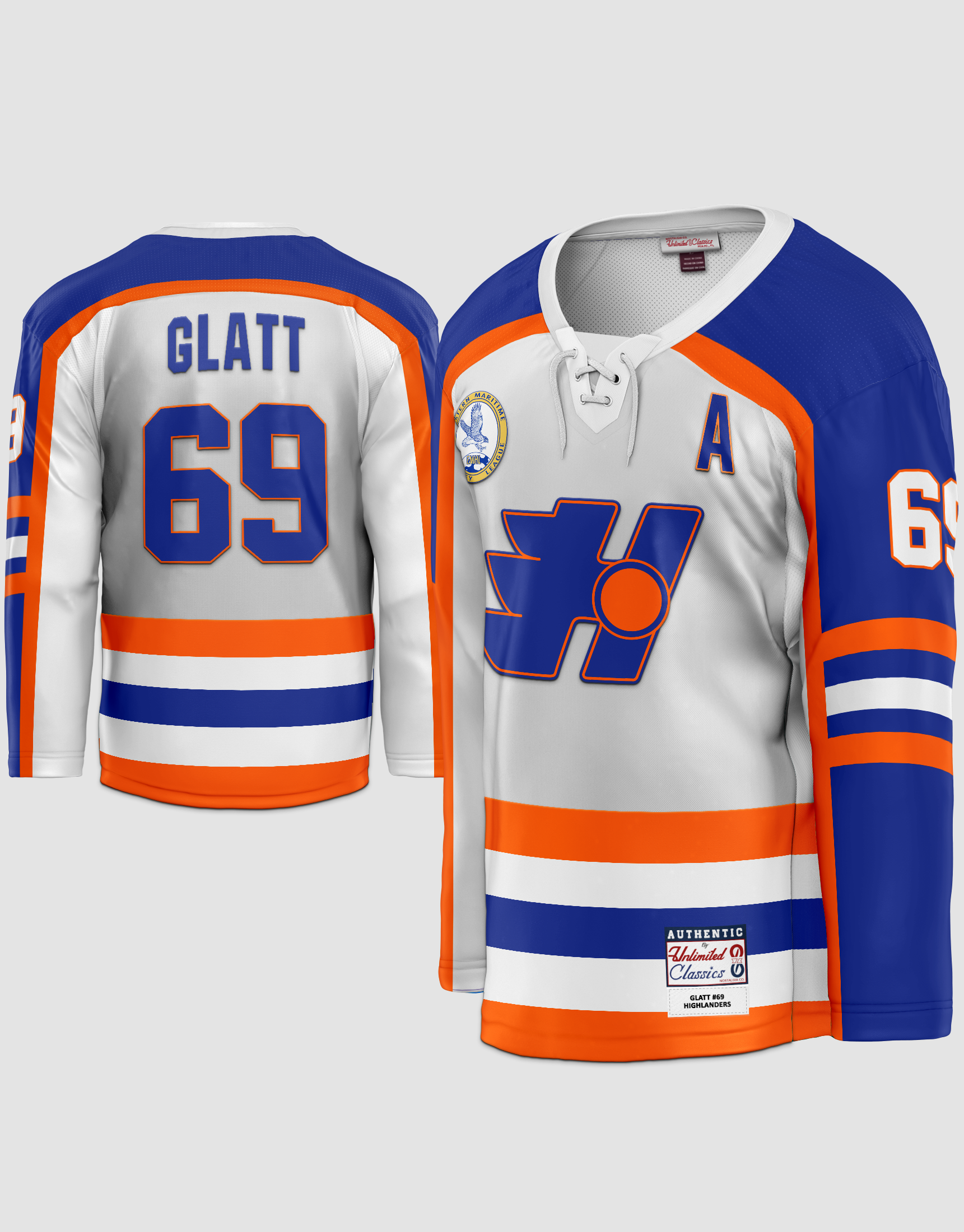 Unlimited Classics Doug Glatt #69 Goon Halifax White Hockey Jersey XL
