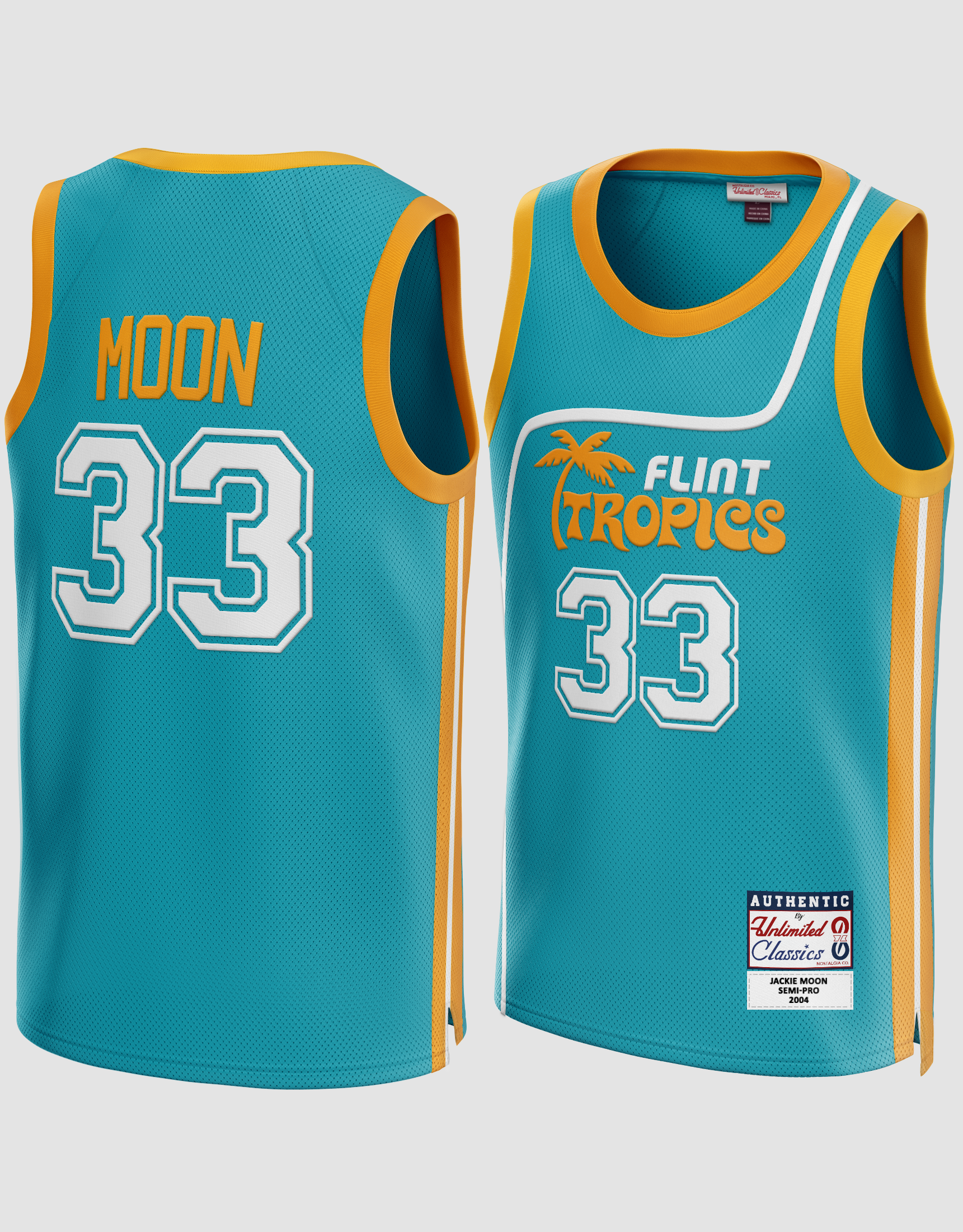 Semi Pro Jersey Jackie Moon Costume 33 Flint Tropics Shirt Shorts