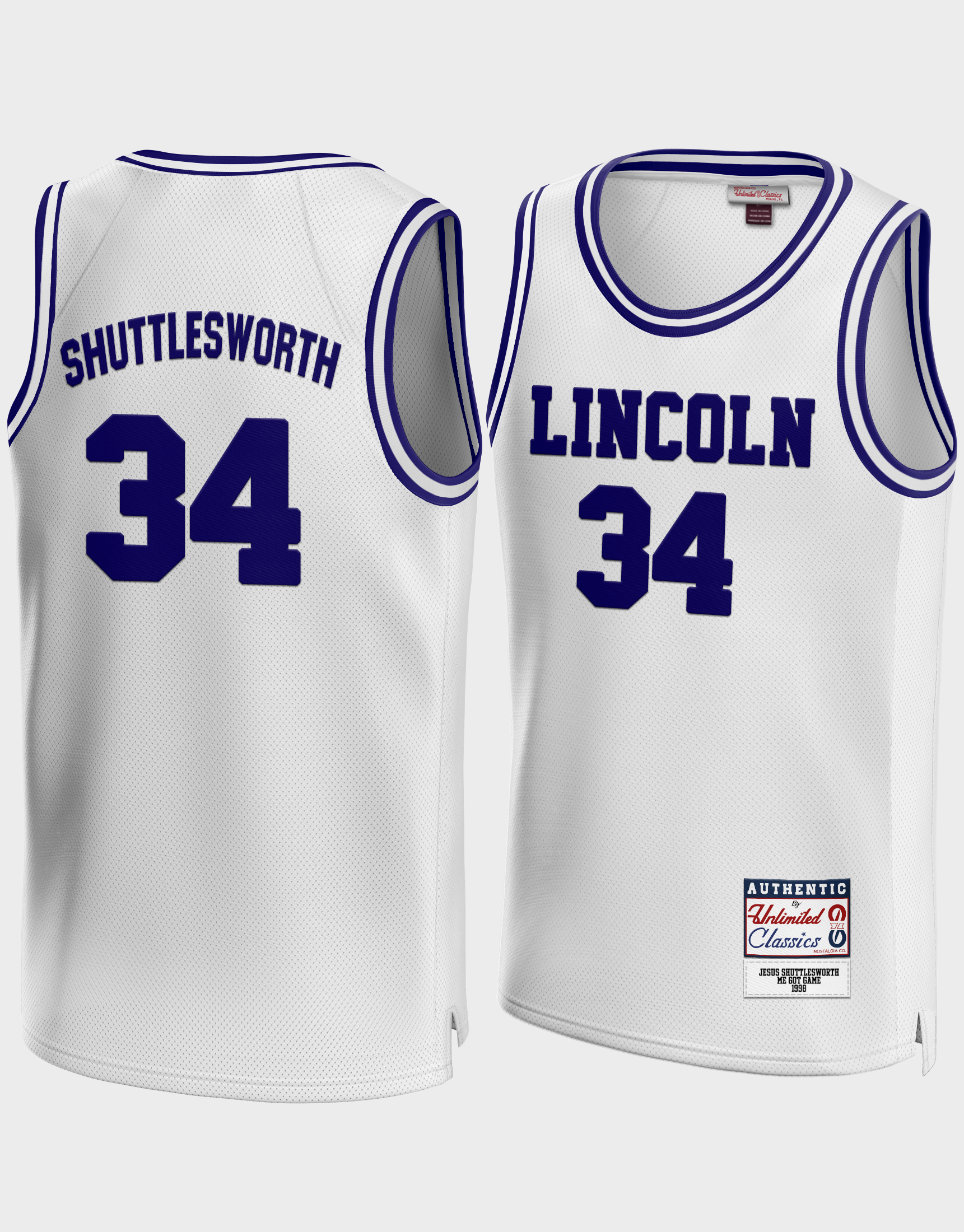 Jesus Shuttlesworth 34 He Got Game White Jersey S