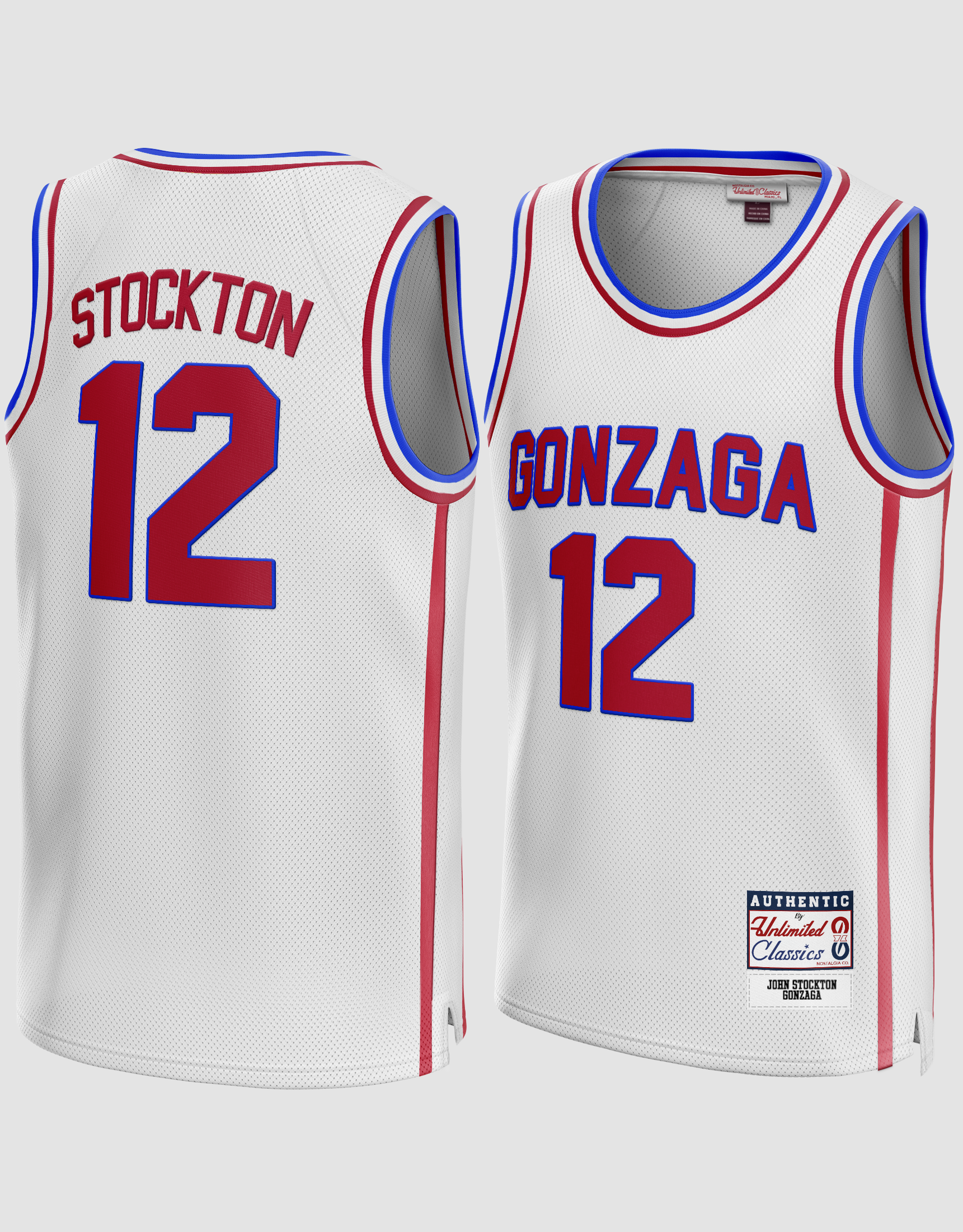 John Stockton Utah Jazz L jersey white home throwback
