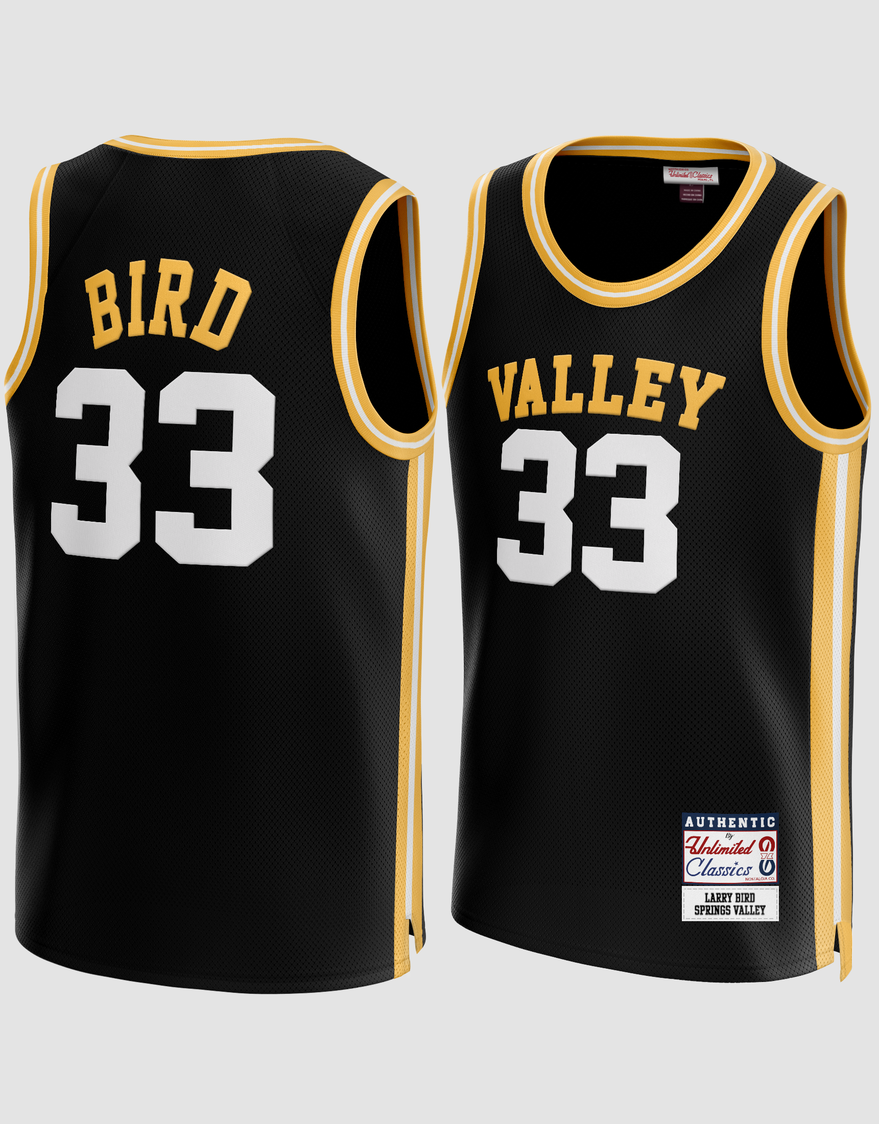 Unlimited Classics Larry Bird #33 Springs Valley Basketball Jersey L