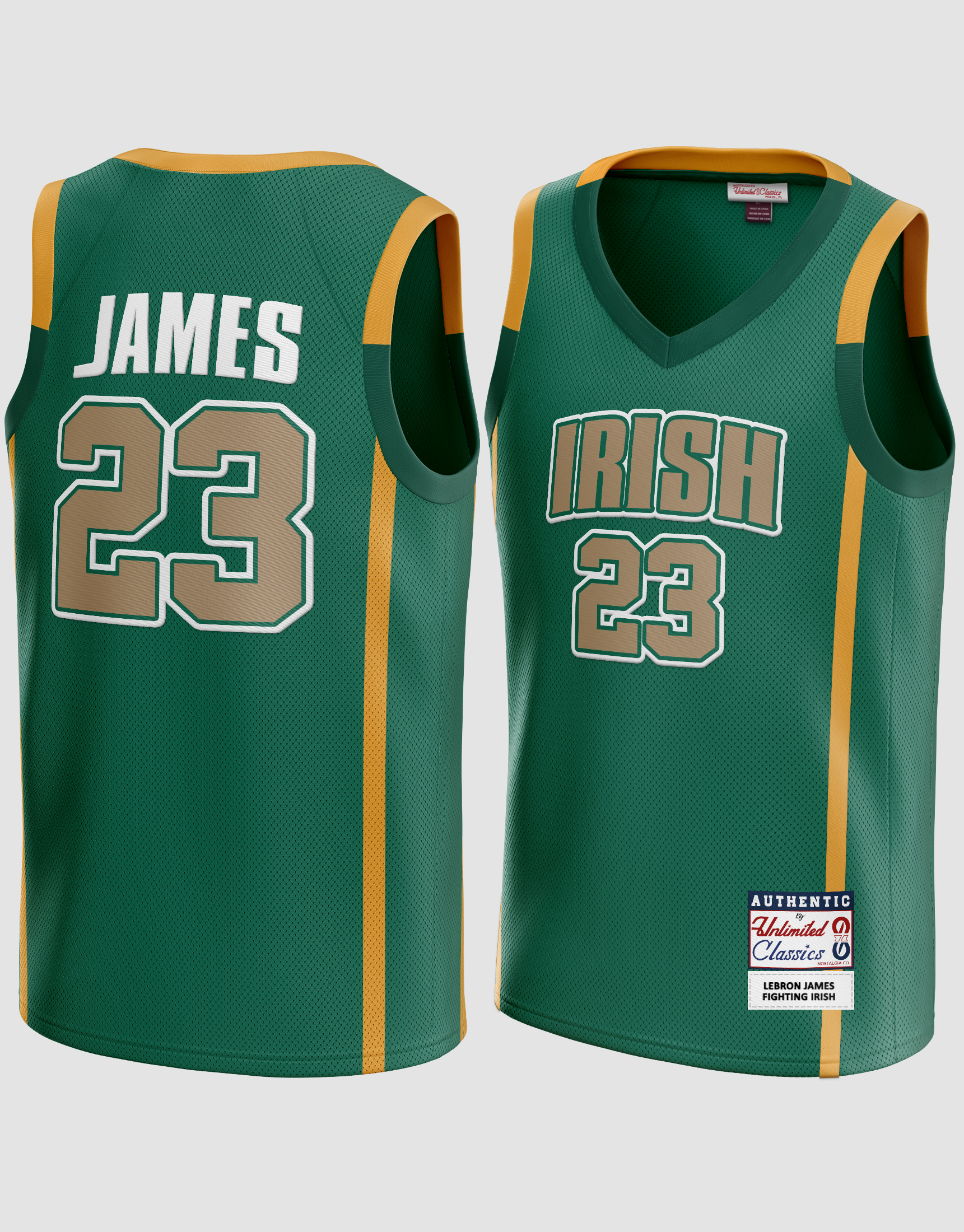 Unlimited Classics LeBron James #23 Fighting Irish Green Jersey S