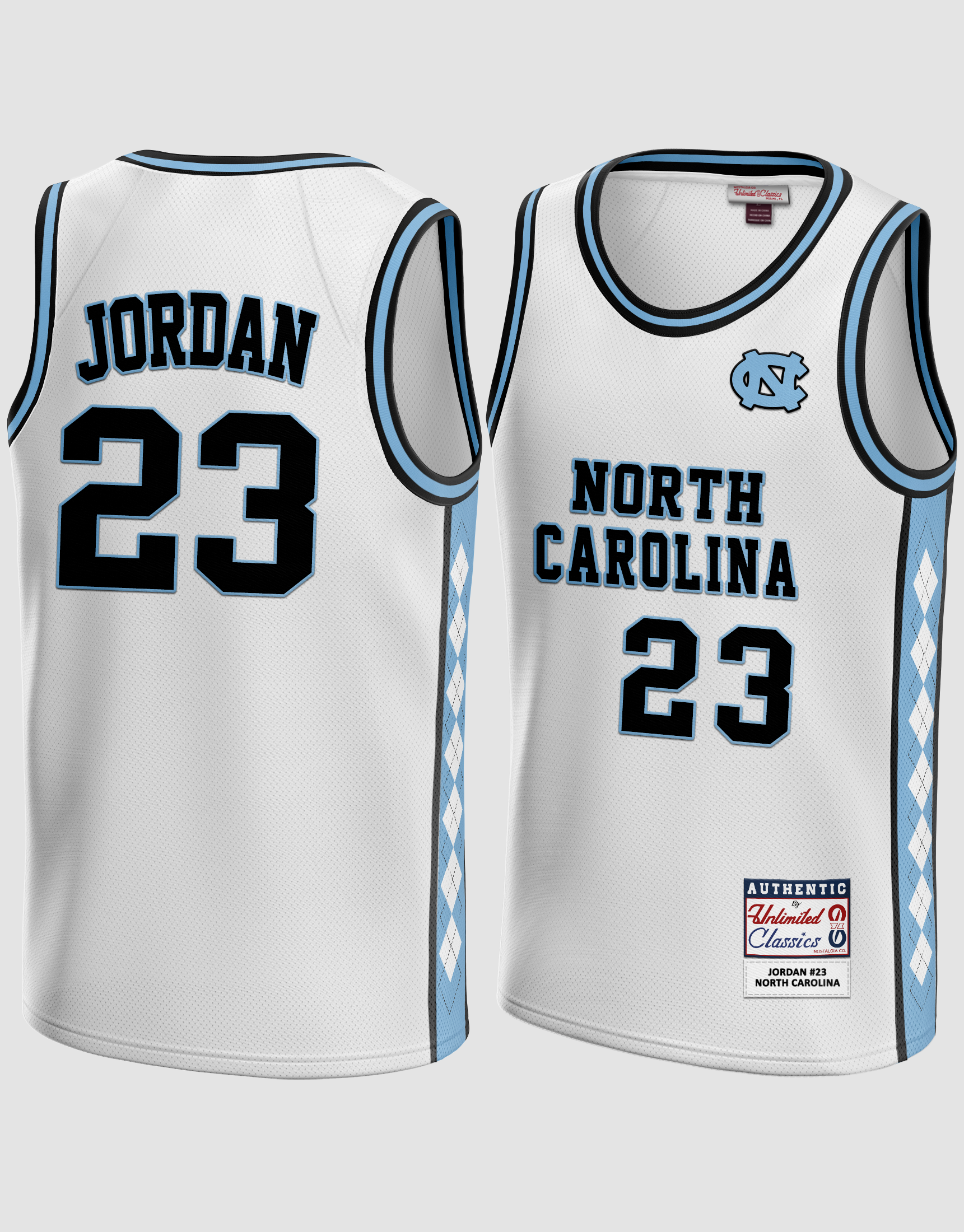 North Carolina Michael Jordan 23 White Jersey S