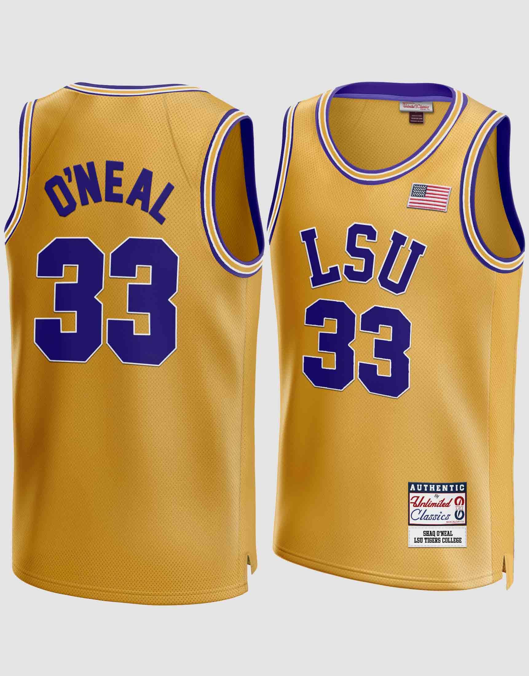 Unlimited Classics Shop O'Neal #33 LSU Tigers College Blue Basketball Jersey Online in USA S