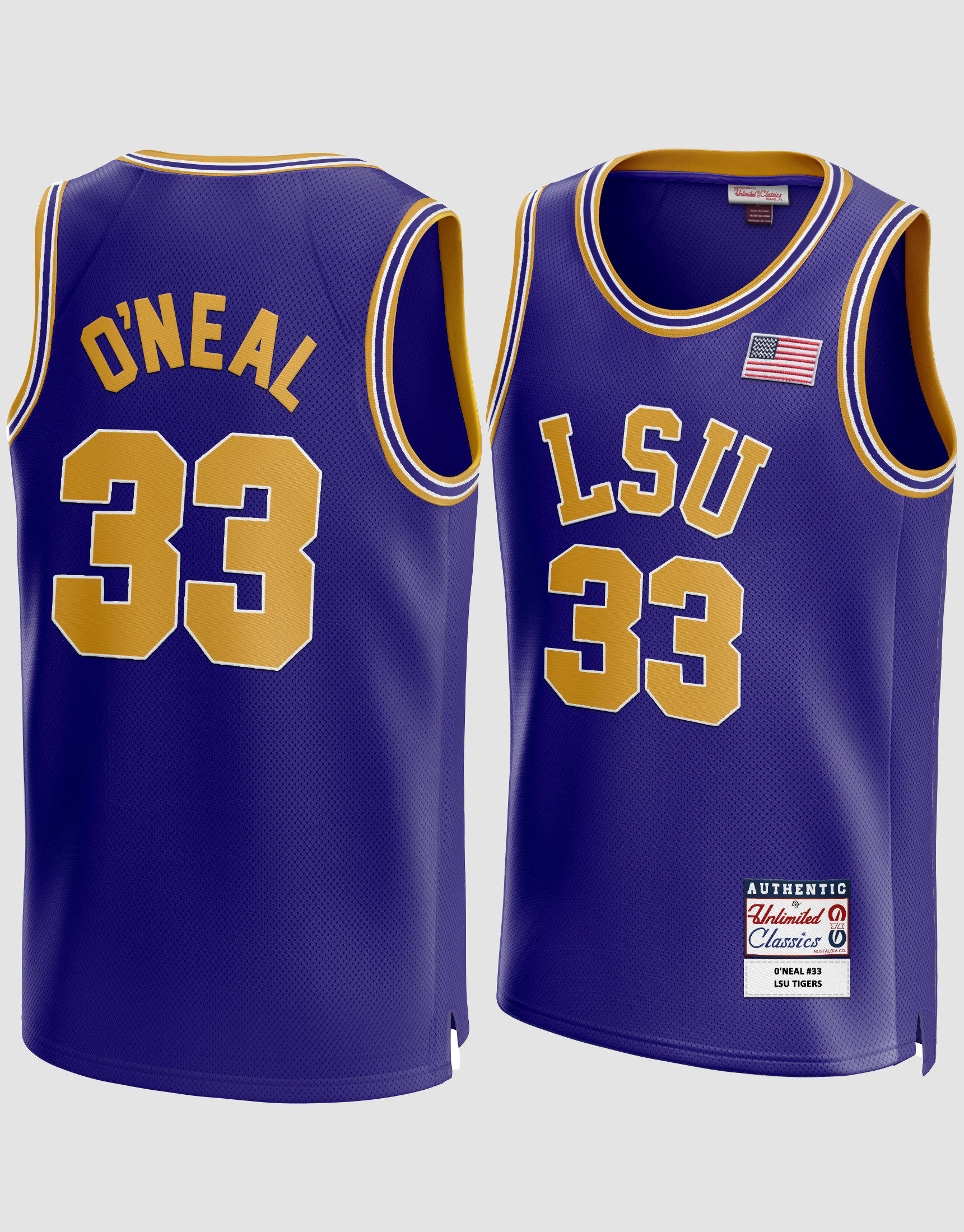 Shop O'Neal #33 LSU Tigers College Throwback Basketball Jersey Online –  unlimitedsportshop