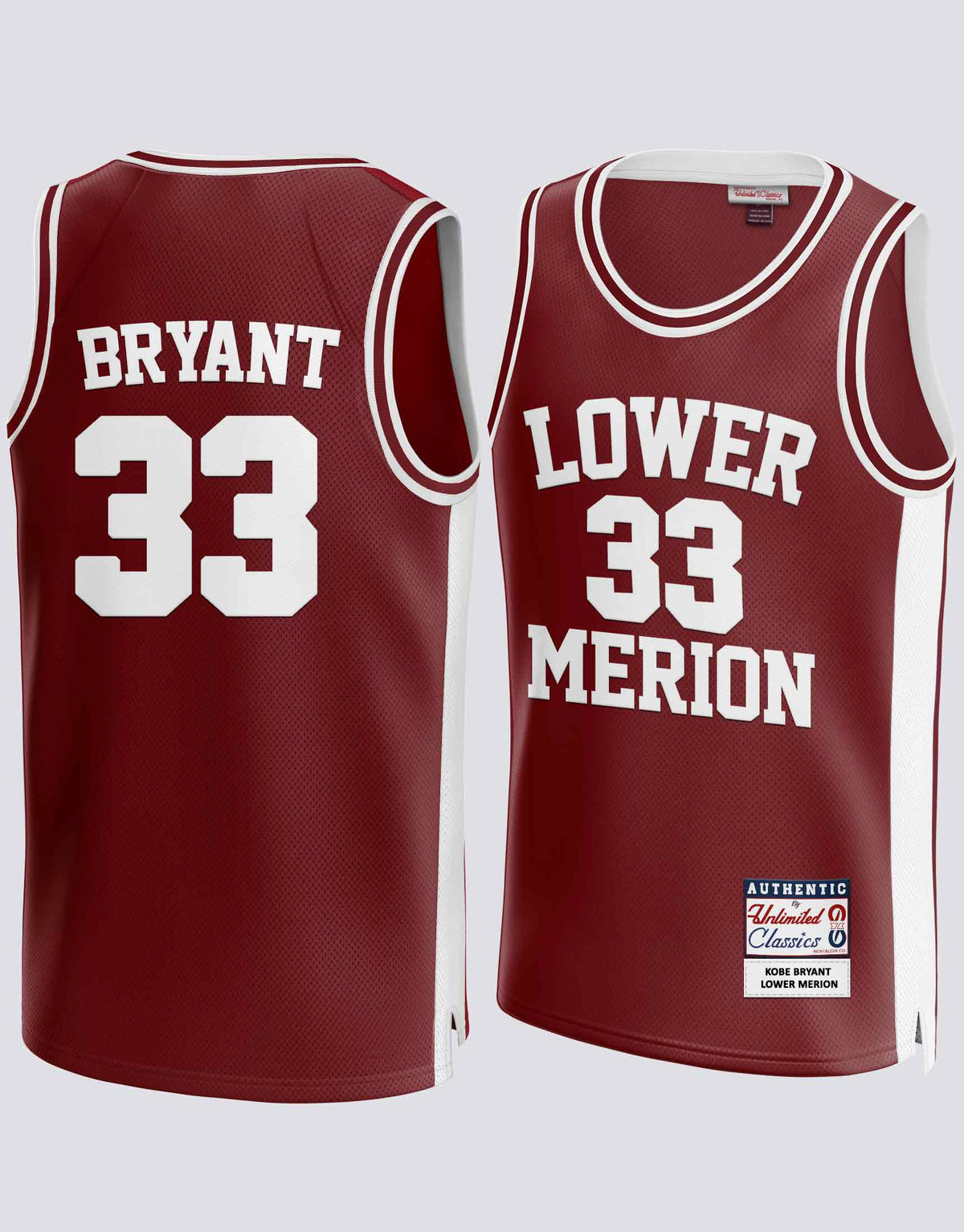 Kobe Bryant #33 Lower Merion High School Red Jersey