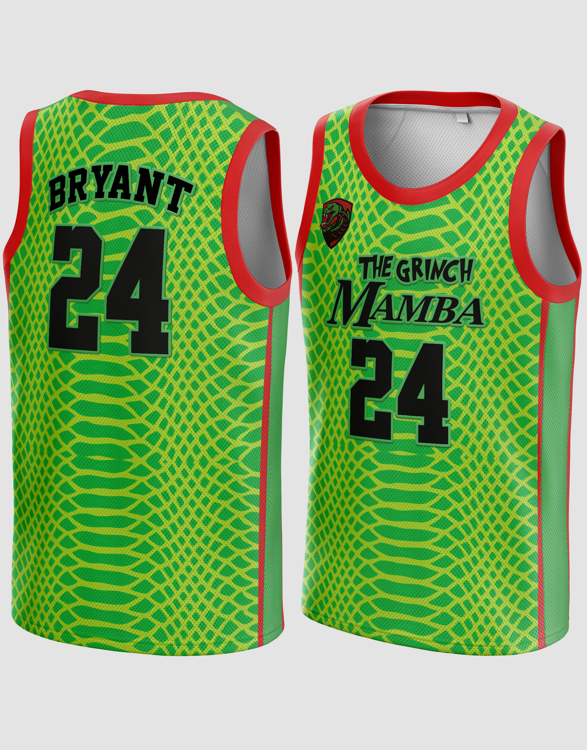 YOUTH Kobe Bryant #24 Grinch Mamba Christmas Edition Jersey