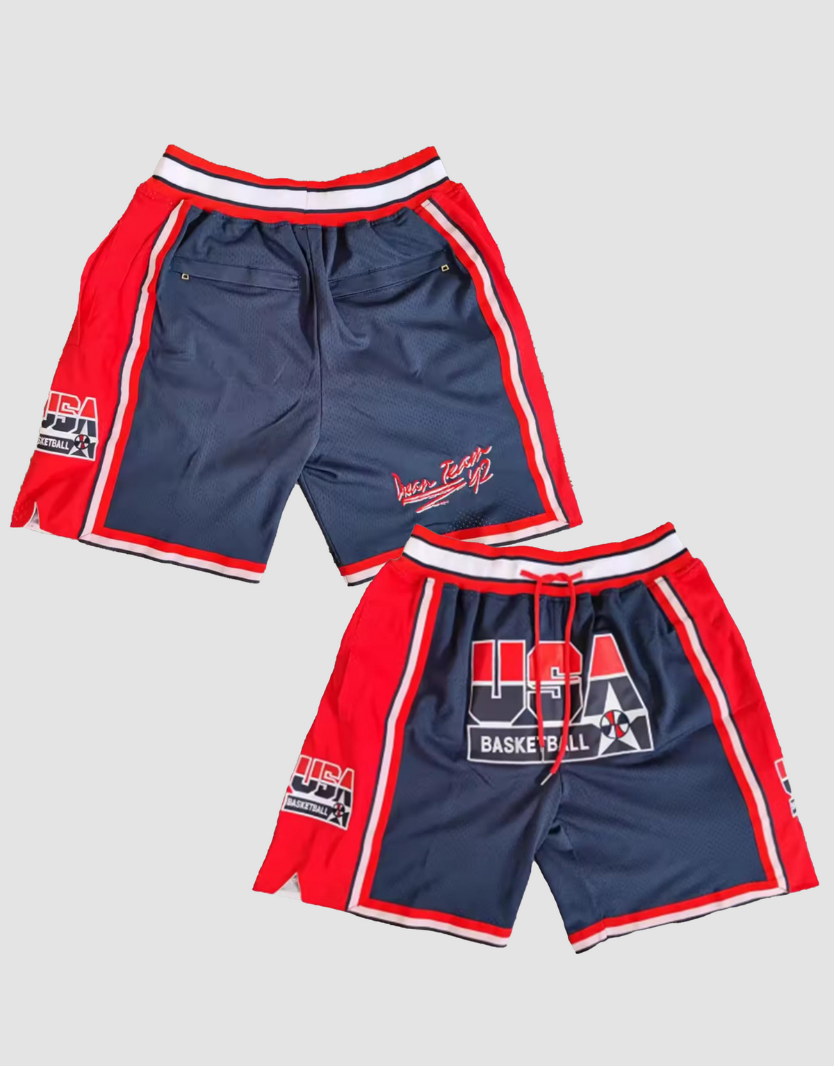 TEAM USA The Dream Team Basketball Retro Red Mesh Shorts