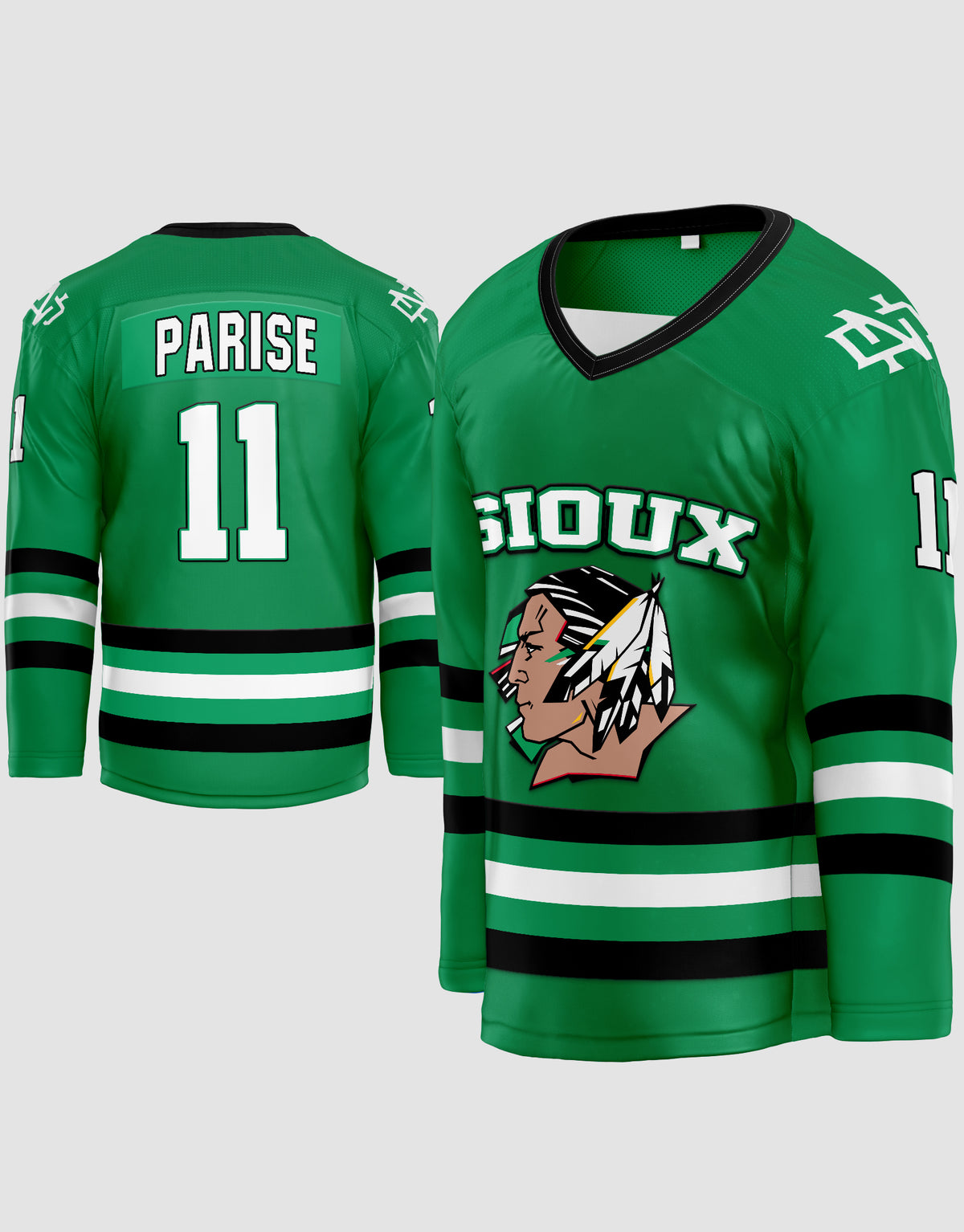 Camiseta de hockey sobre hielo Zach Parise #11 Dakota Sioux 