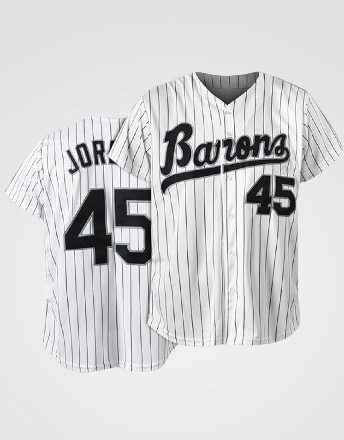 Michael Jordan #45 Barons Baseball Jersey White