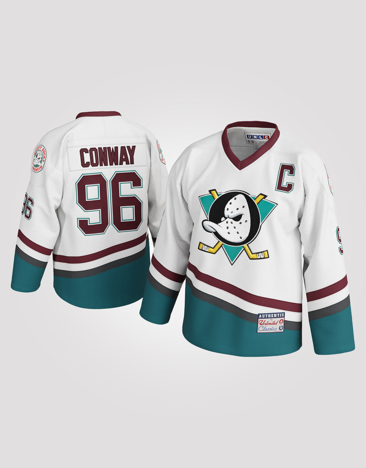 Charlie Conway #96 Mighty Ducks White Hockey Jersey