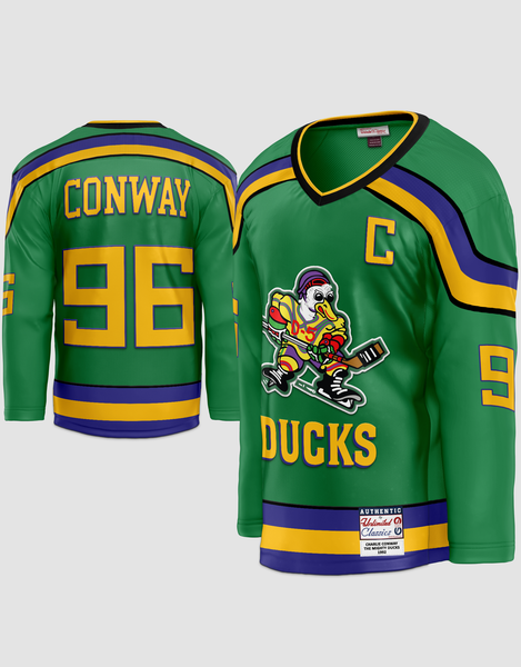 Charlie Conway 96 Mighty Ducks Green Hockey Jersey