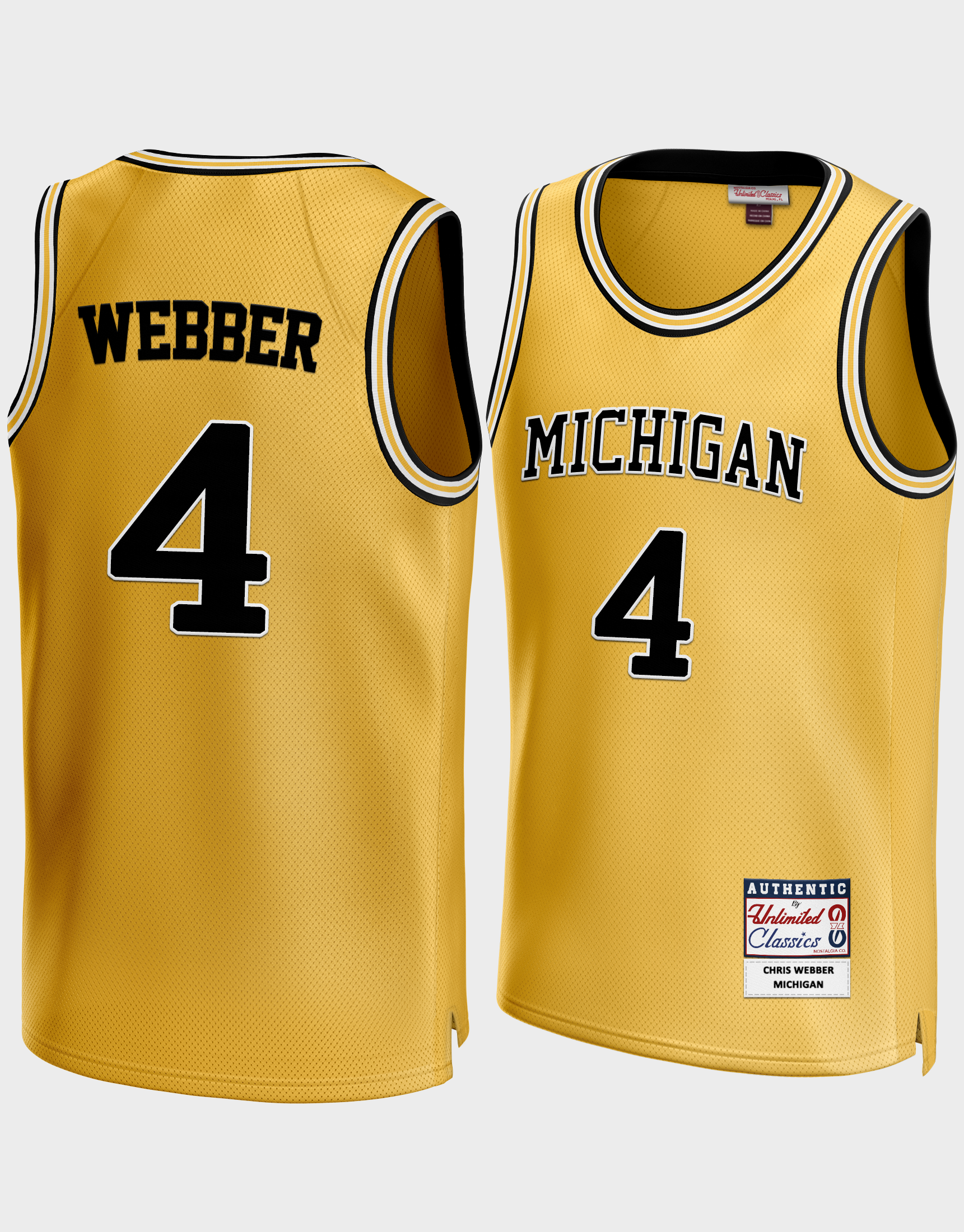 Camiseta Chris Webber #4 Michigan Wolverines Fav Five