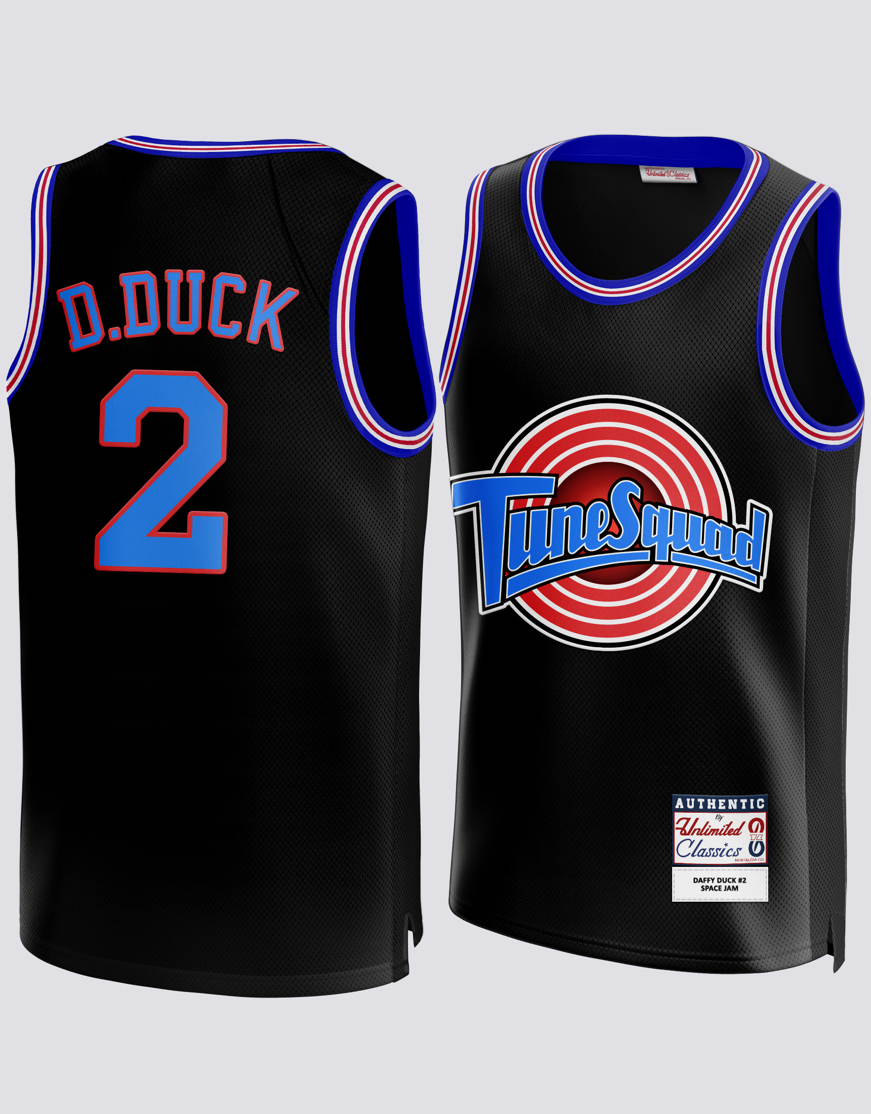 Daffy Duck #2 Space Jam Tune Squad Black Basketball Jersey