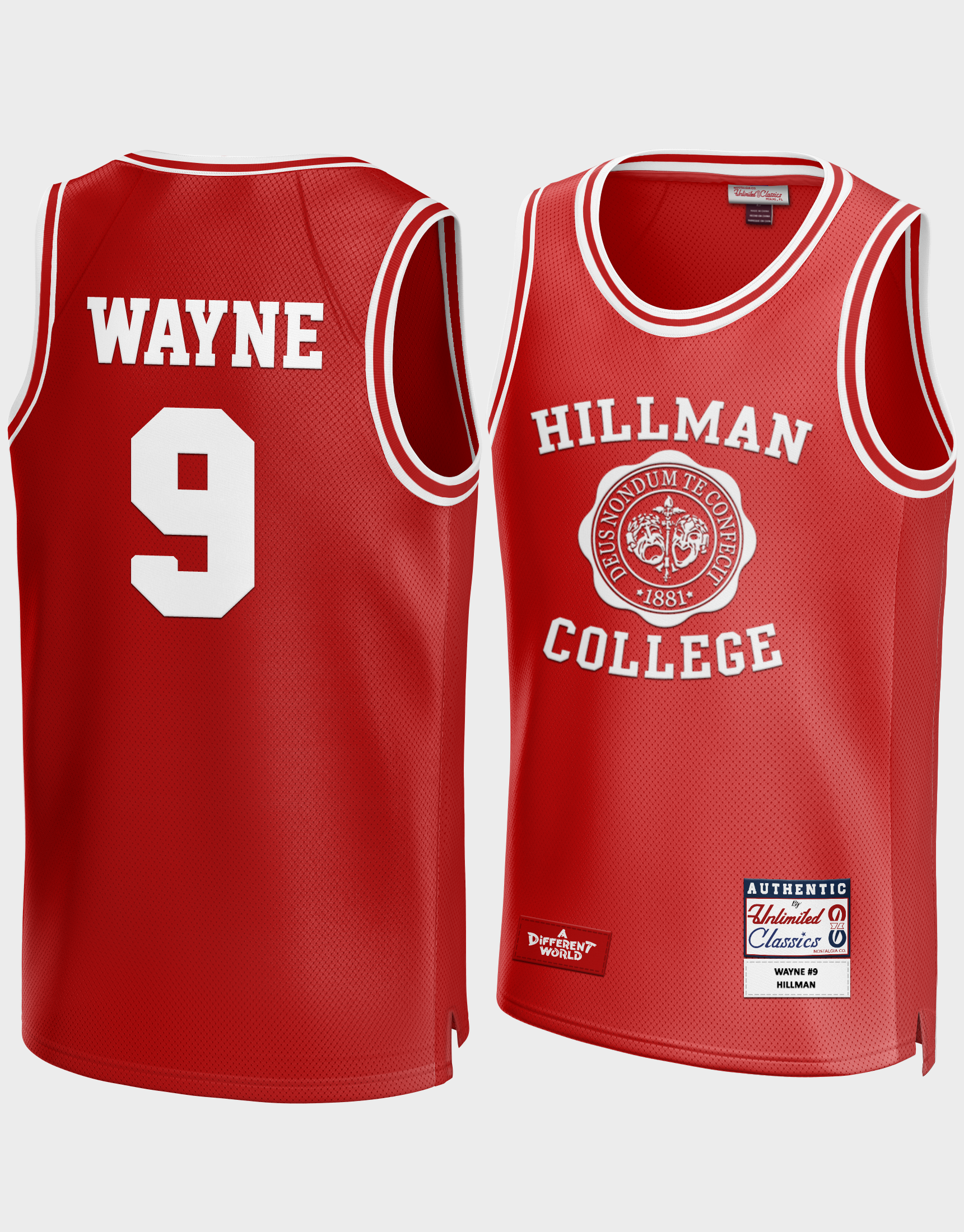 Dwayne Wayne #9 A Different World Hillman Red Jersey