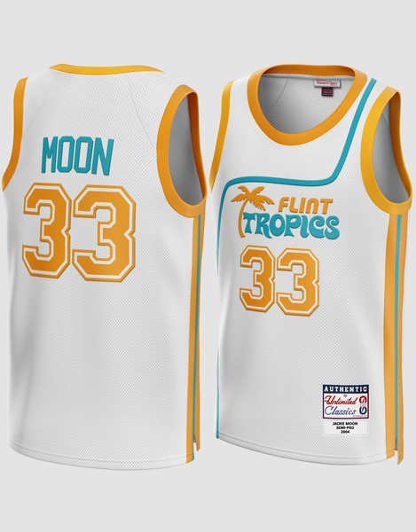 Flint Tropics 33 Jackie Moon Teal Basketball Jersey Semi Pro Team