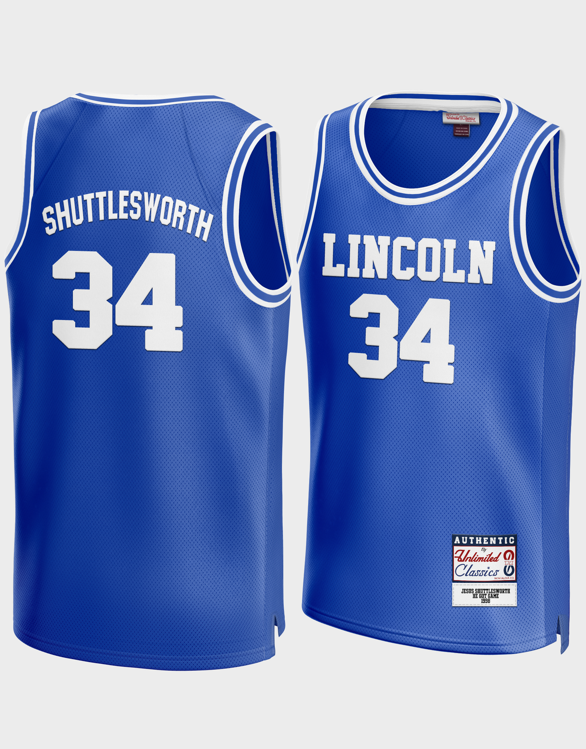 Jesus Shuttlesworth #34 He Got Game Blue Jersey