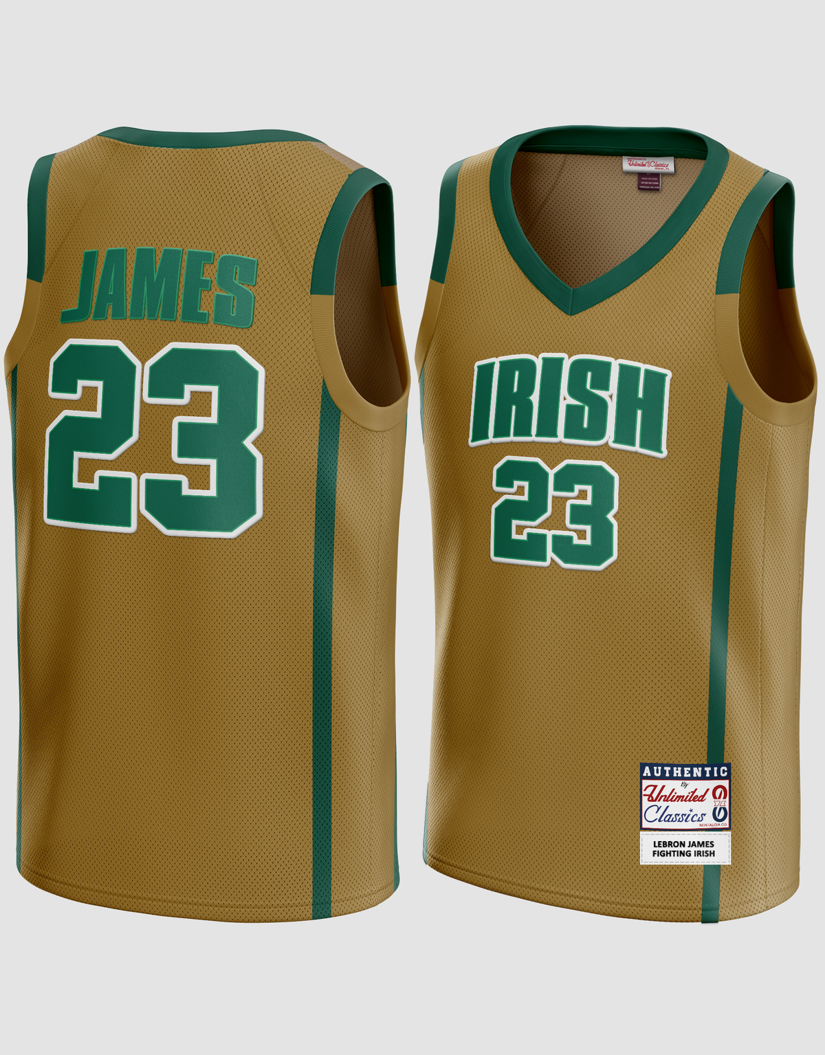 LEBRON JAMES FIGHTING IRISH HIGH SCHOOL WHITE BASKETBALL JERSEY