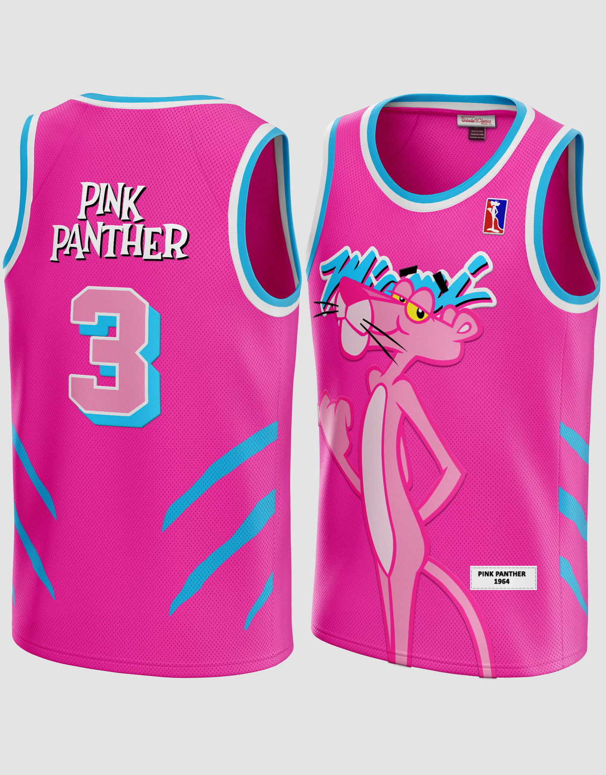 Miami X Pink Panther #3 Pink Basketball Jersey