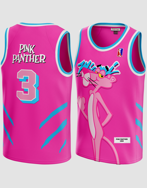 MIAMI PINK PANTHER #3 STITCHED BASKETBALL JERSEY MEN-2XL new without tags