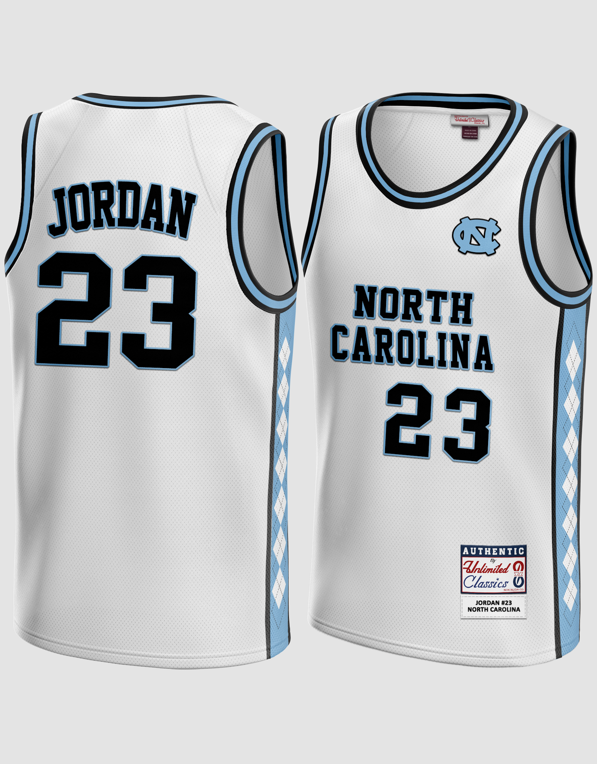 Carolina del Norte Michael Jordan #23 camiseta blanca