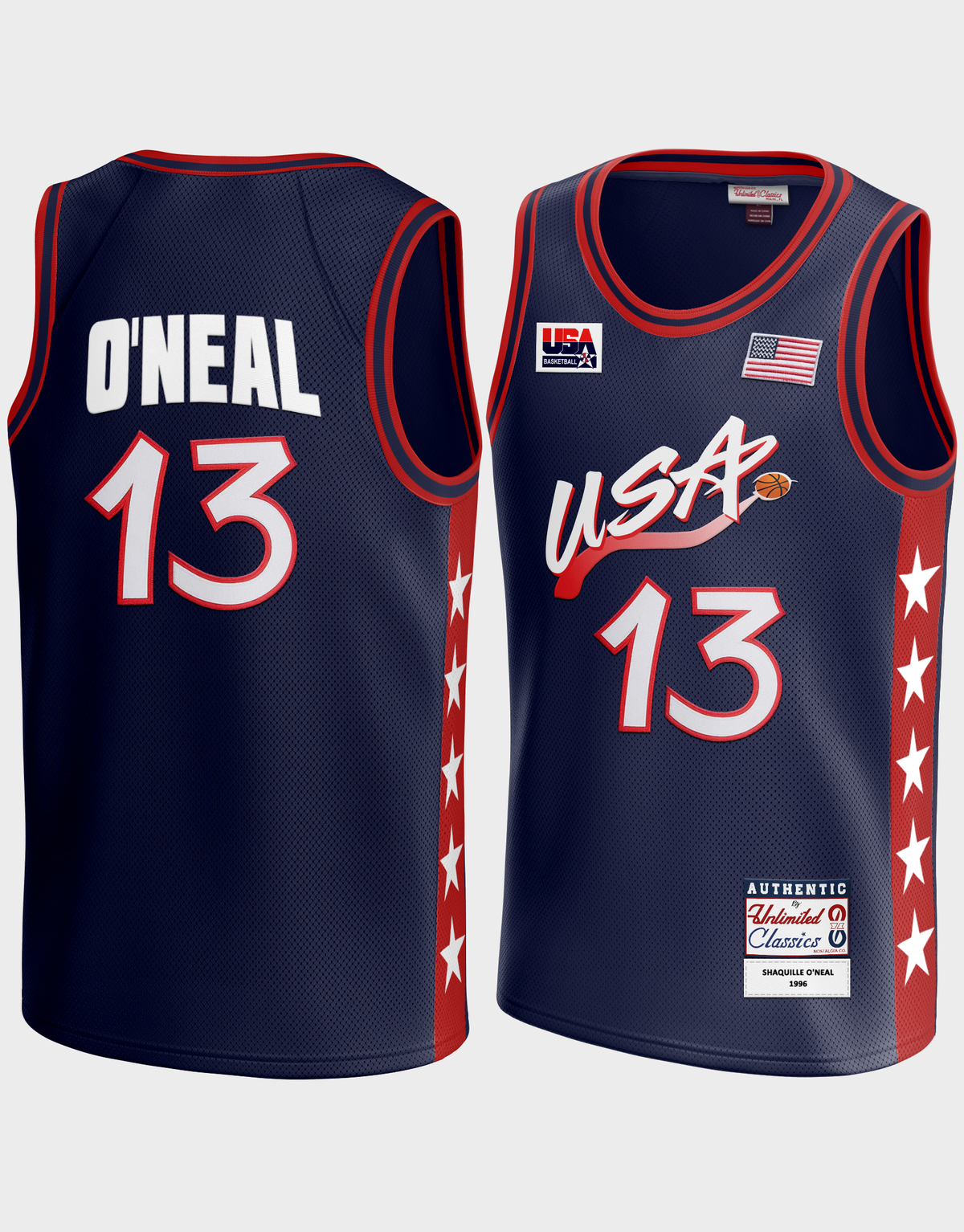 Camiseta de baloncesto Shaq O'Neal #13 USA Dream Team azul marino 