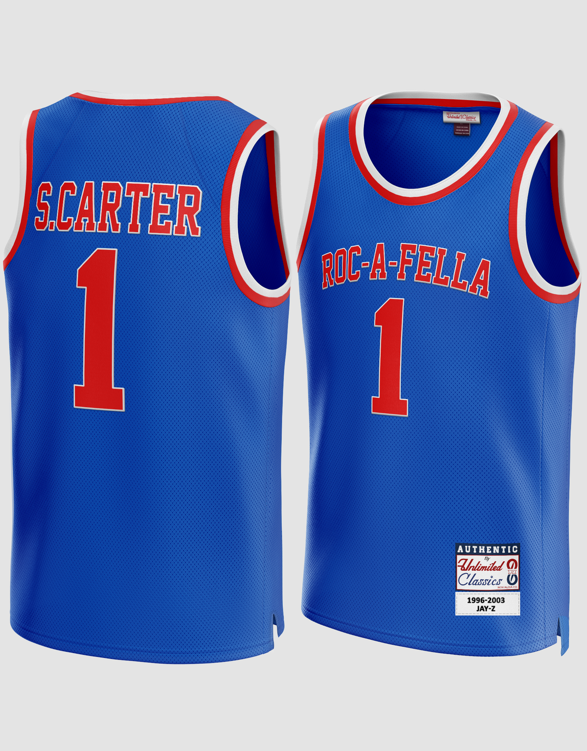 Shawn Carter Jay-Z # 1 Roc-A-Fella Jersey azul de hip hop 