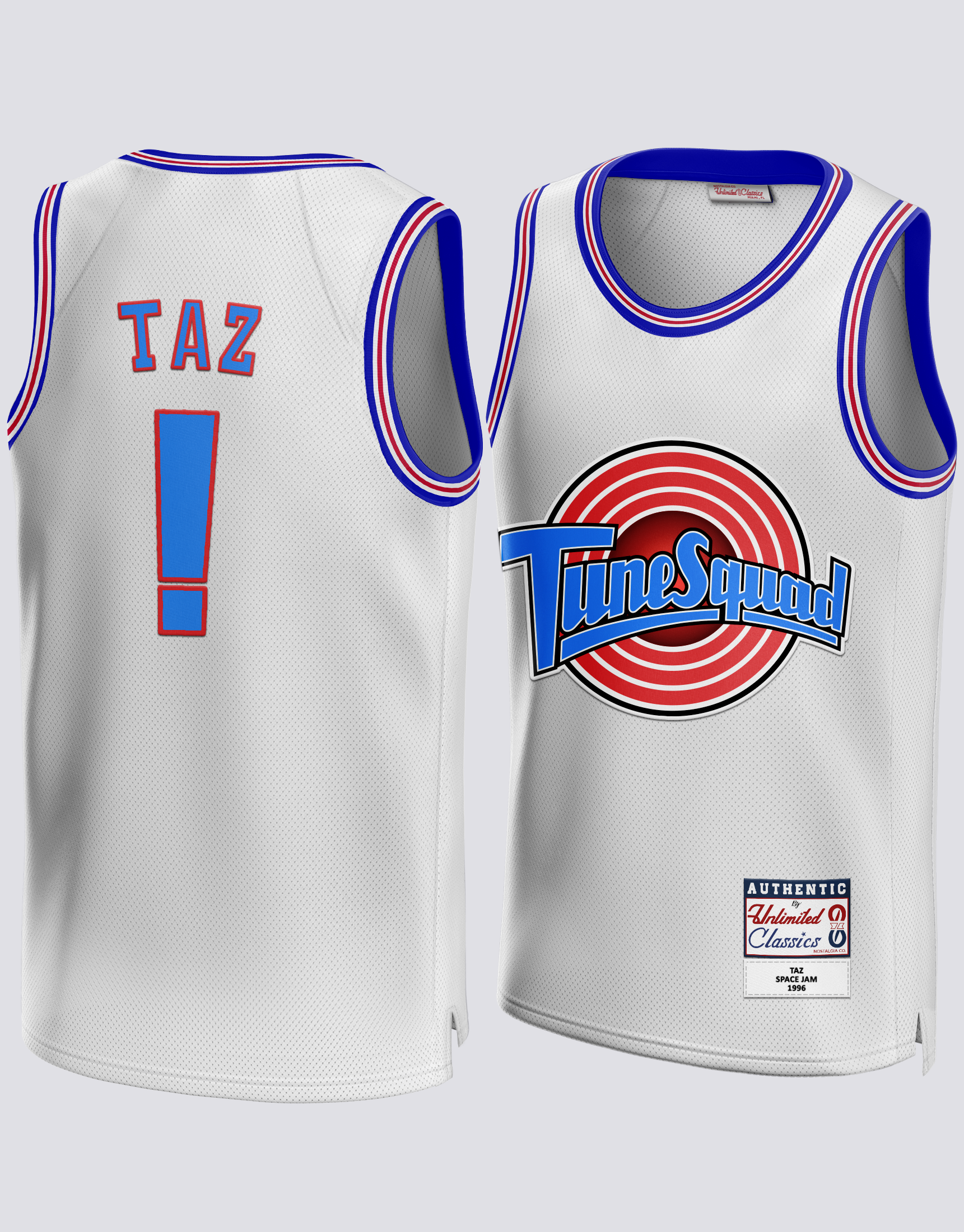 Taz #! Space Jam Tune Squad White Basketball Jersey