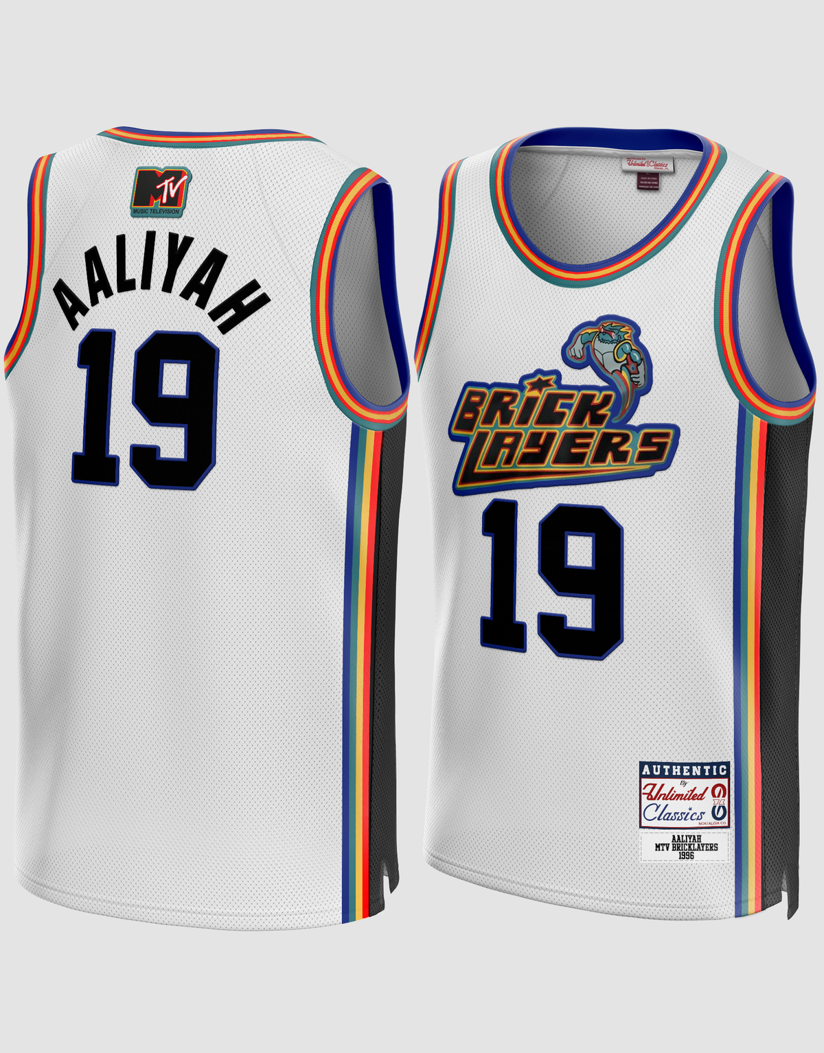 Aaliyah 19 MTV Bricklayers Basketball Jersey unlimitedsportshop